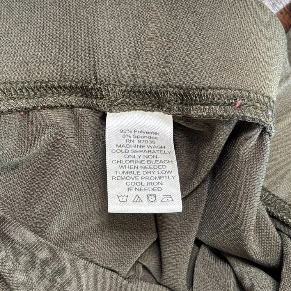 Susan Graver Pull-On Pants 3XT Olive Green Straight Leg Elastic Waist Stretch - Picture 11 of 11